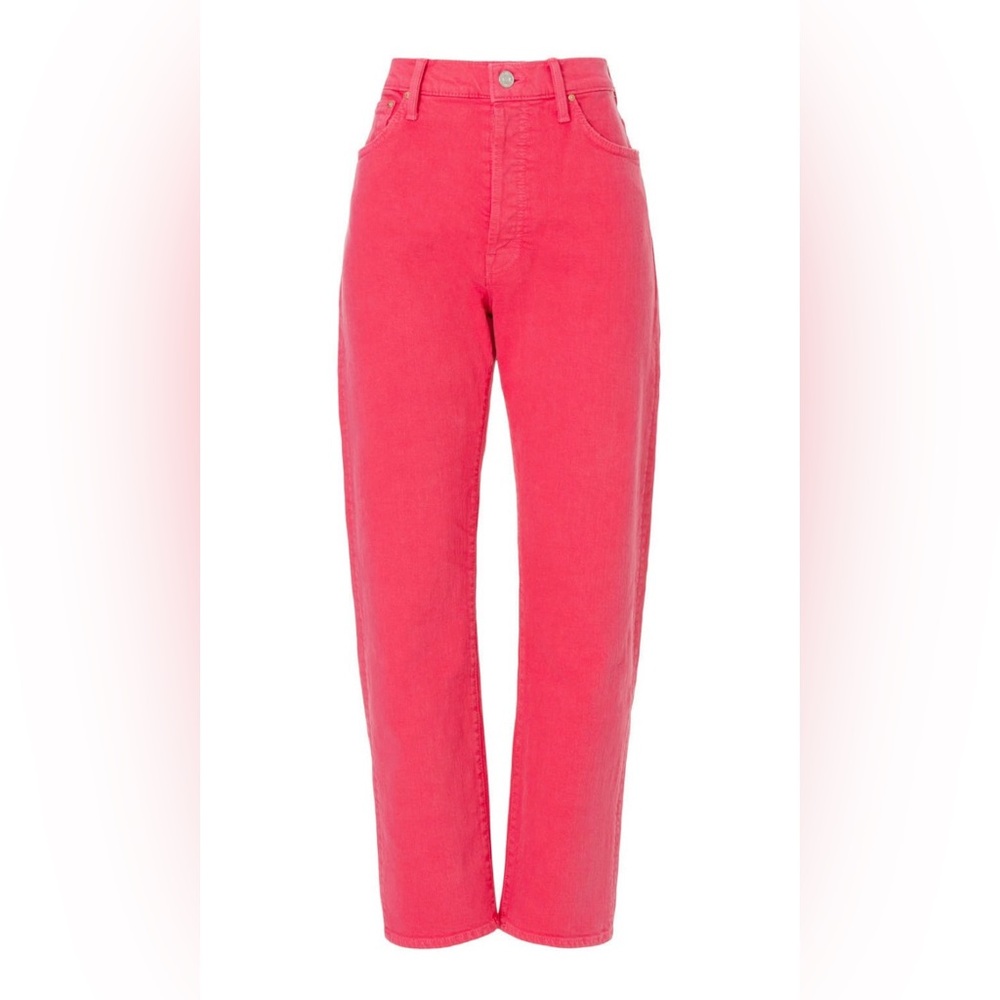 Mother Ditcher Crop High-Waisted Pink Jeans - Size 30
